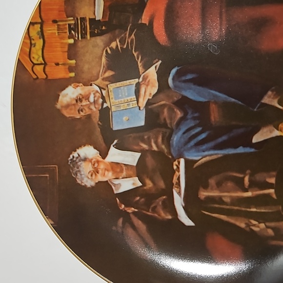 Edwin M Knowles China Co. Evening Ease Norman Rockwell Porcelain Plate - Picture 2 of 9